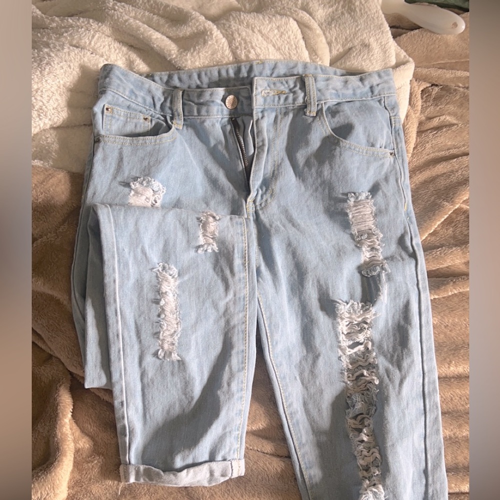 light wash ripped jeans